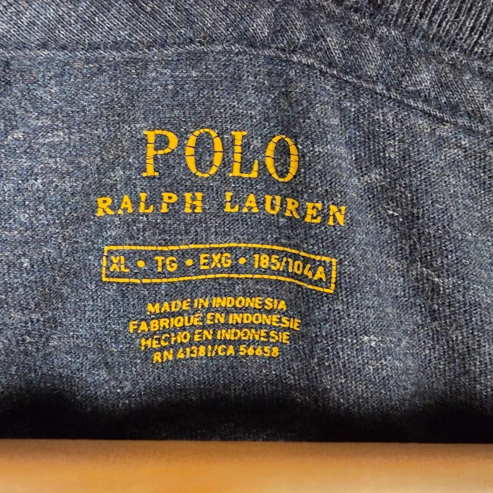 Polo Ralph Lauren Mens XL Navy Heather Crewneck T-Shirt Pony Logo Short Sleeve